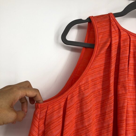 NWT  Free People Coral/Orange Turn It Up Striped High-Low Tank Top XS - Picture 10 of 16
